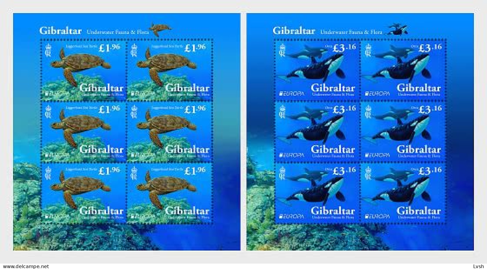Gibraltar.2024.Europa CEPT.Underwater Fauna And Flora.2 M/s ** . - Gibraltar