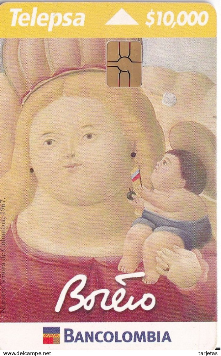 TARJETA DE COLOMBIA DE TELECOM DE UNA PINTURA DE BOTERO (PAINTING) - Colombie