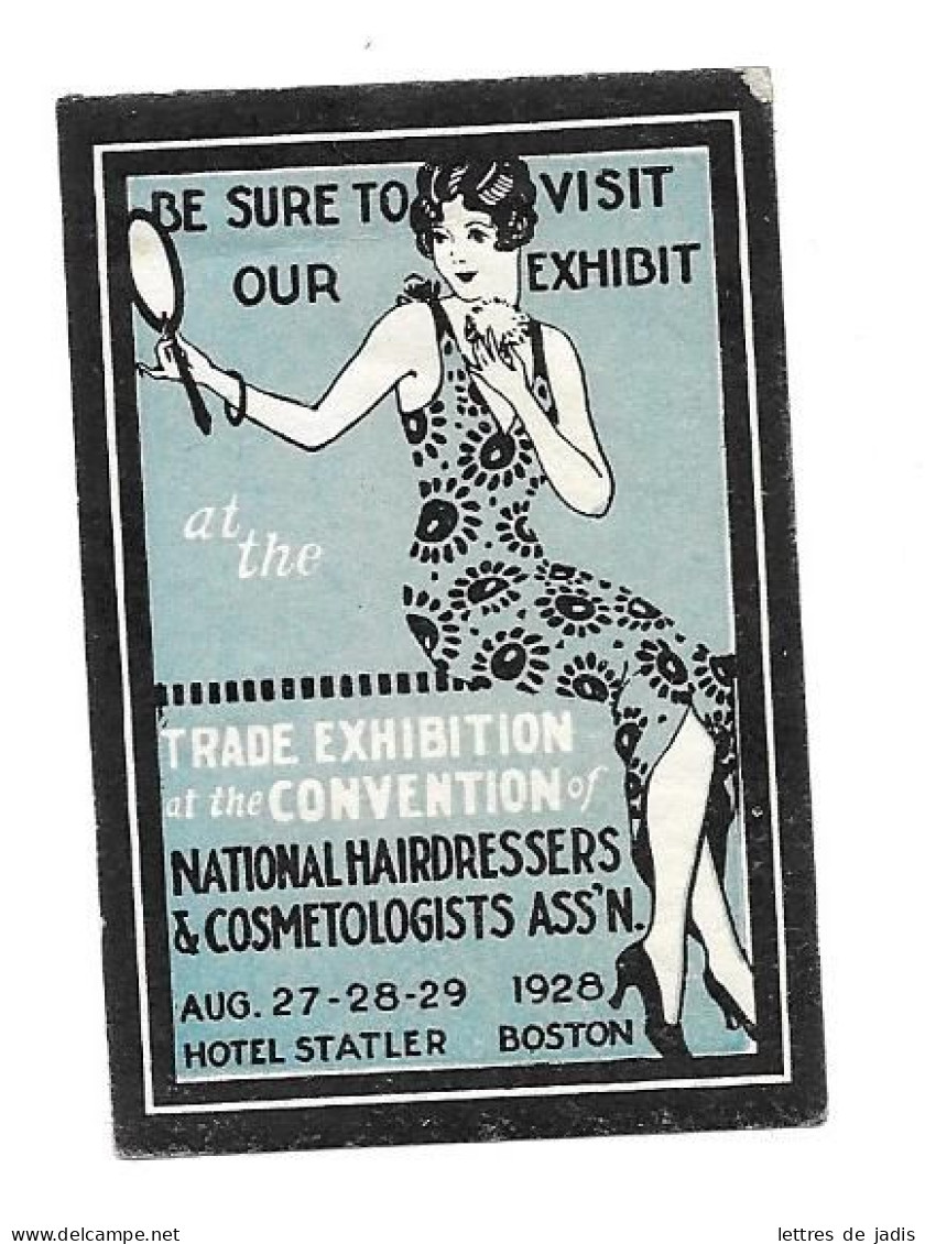 Cinderella  Vignette TRADE EXHIBITION NATIONAL HAIRDRESSERS 1928 BOSTON  TB - Abarten & Kuriositäten