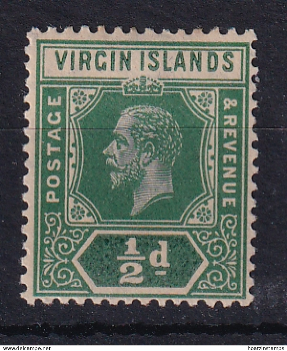 British Virgin Is: 1913/19   KGV   SG69b    ½d   Blue Green & Deep Green    MH - Britse Maagdeneilanden