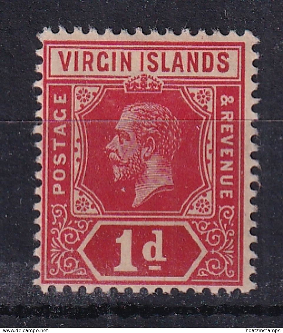 British Virgin Is: 1913/19   KGV   SG70a    1d   Deep Red & Carmine    MH - Britse Maagdeneilanden