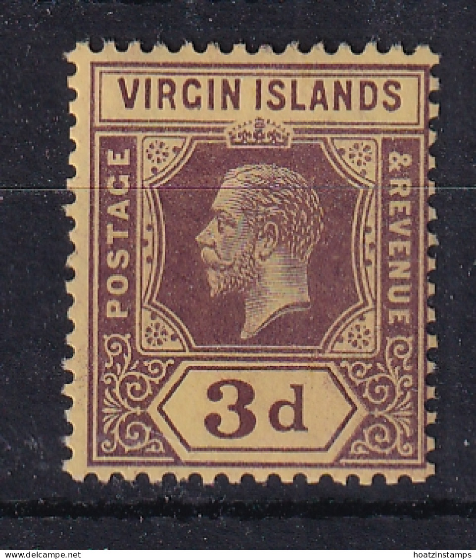 British Virgin Is: 1913/19   KGV   SG73    3d      MH - Iles Vièrges Britanniques