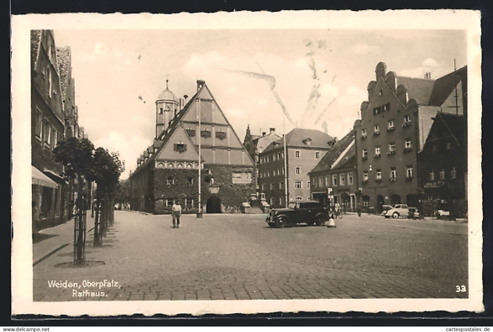 AK Weiden / Oberpfalz, Ortspartie Mir Rathaus  - Weiden I. D. Oberpfalz