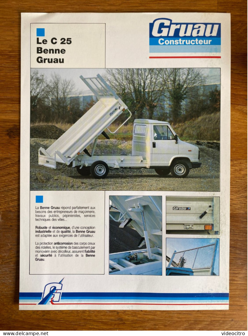 Catalogue - Brochure Citroën C25 Benne Par Gruau - Advertising