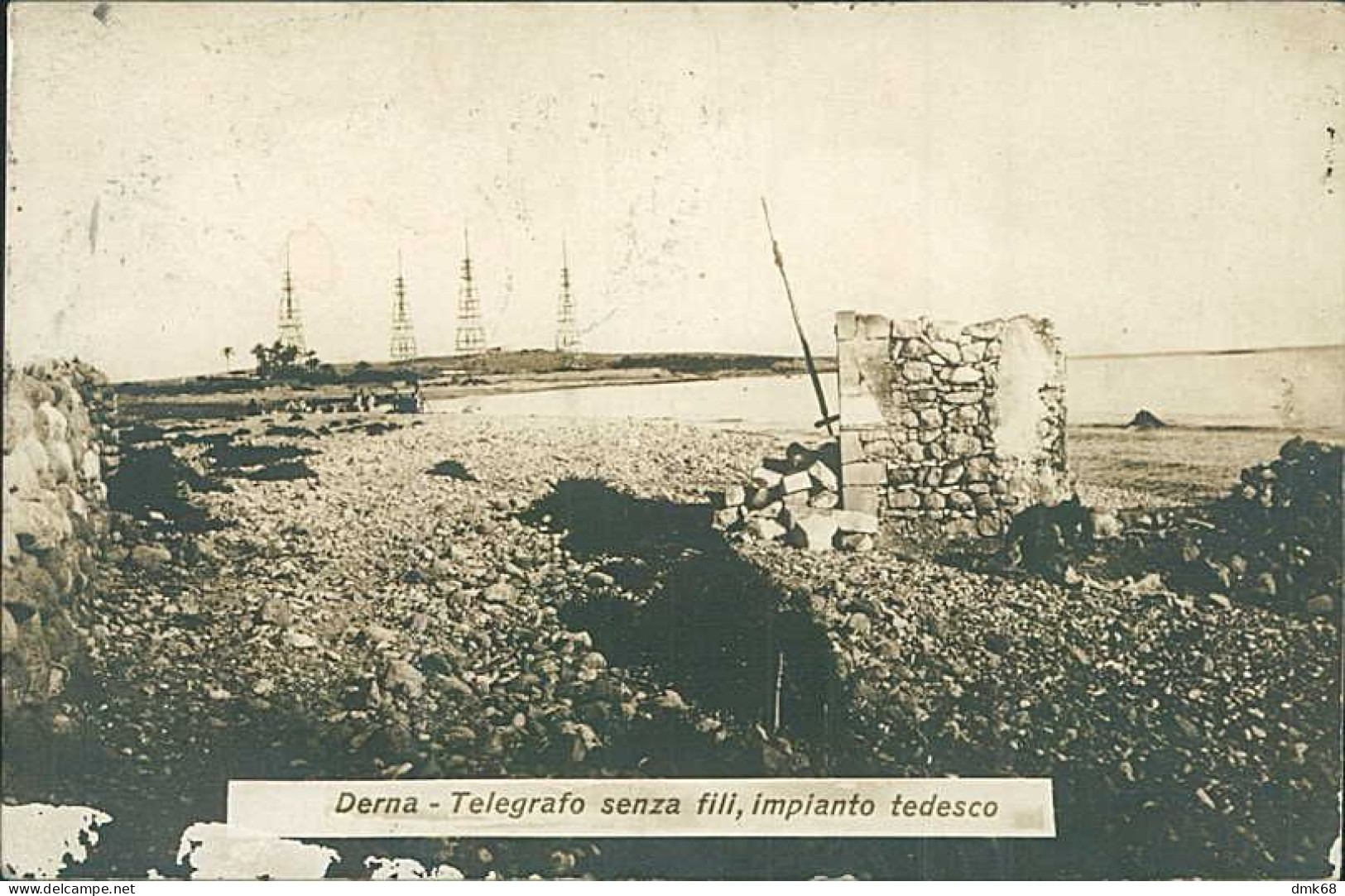 AFRICA - LIBYA / LIBIA - DERNA - TELEGRAFO SENZA FILI - IMPIANTO TEDESCO - CARTOLINA FOTOGRAFICA / MAILED 1913 (12523) - Libië