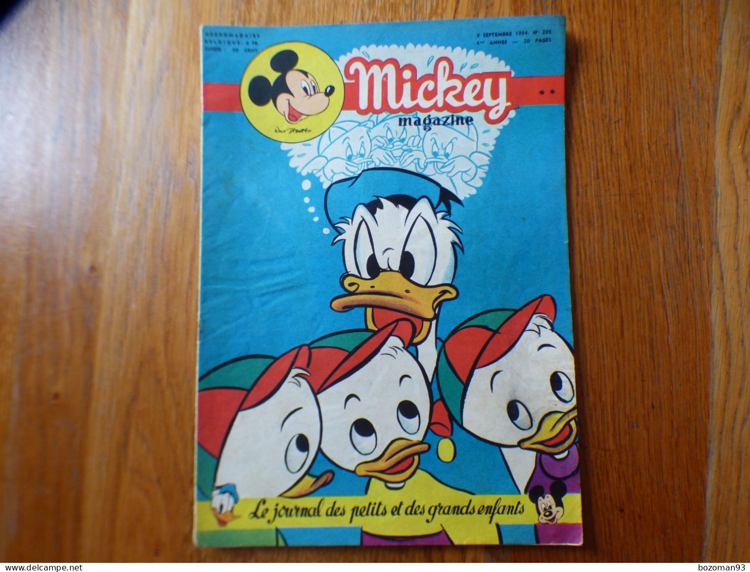 JOURNAL MICKEY BELGE N° 205  Du 09/09/1954  COVER  DONALD - Journal De Mickey