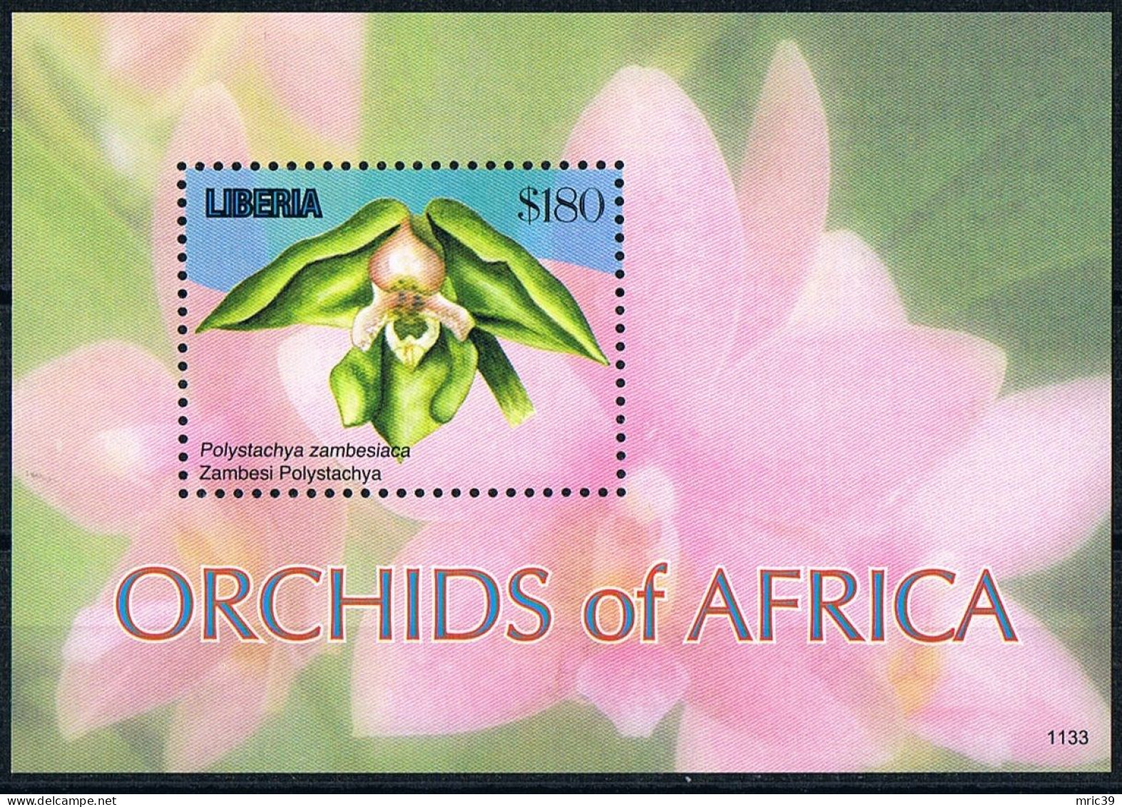 Bloc Sheet Fleurs Orchidées Flowers Orchids  Neuf  MNH **  Liberia 2011 - Orchidées