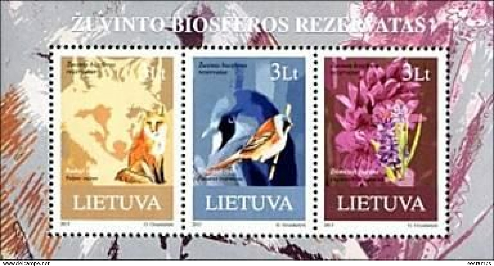 Lithuania 2013 . Zuvintas Biospheric Reserve (Birds ).  S/S Of 3v. Michel # Bl.47 - Lituania