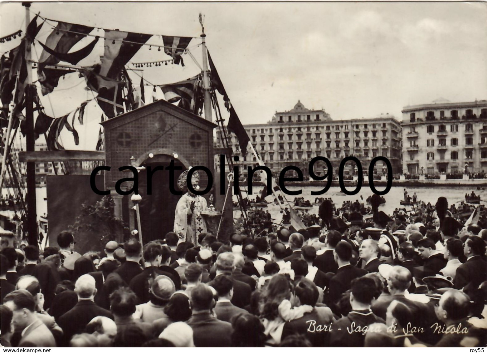 Puglia-bari Sagra Di San Nicola Animatissima Veduta Processione Del Santo Patrono Anni 50 - Bari