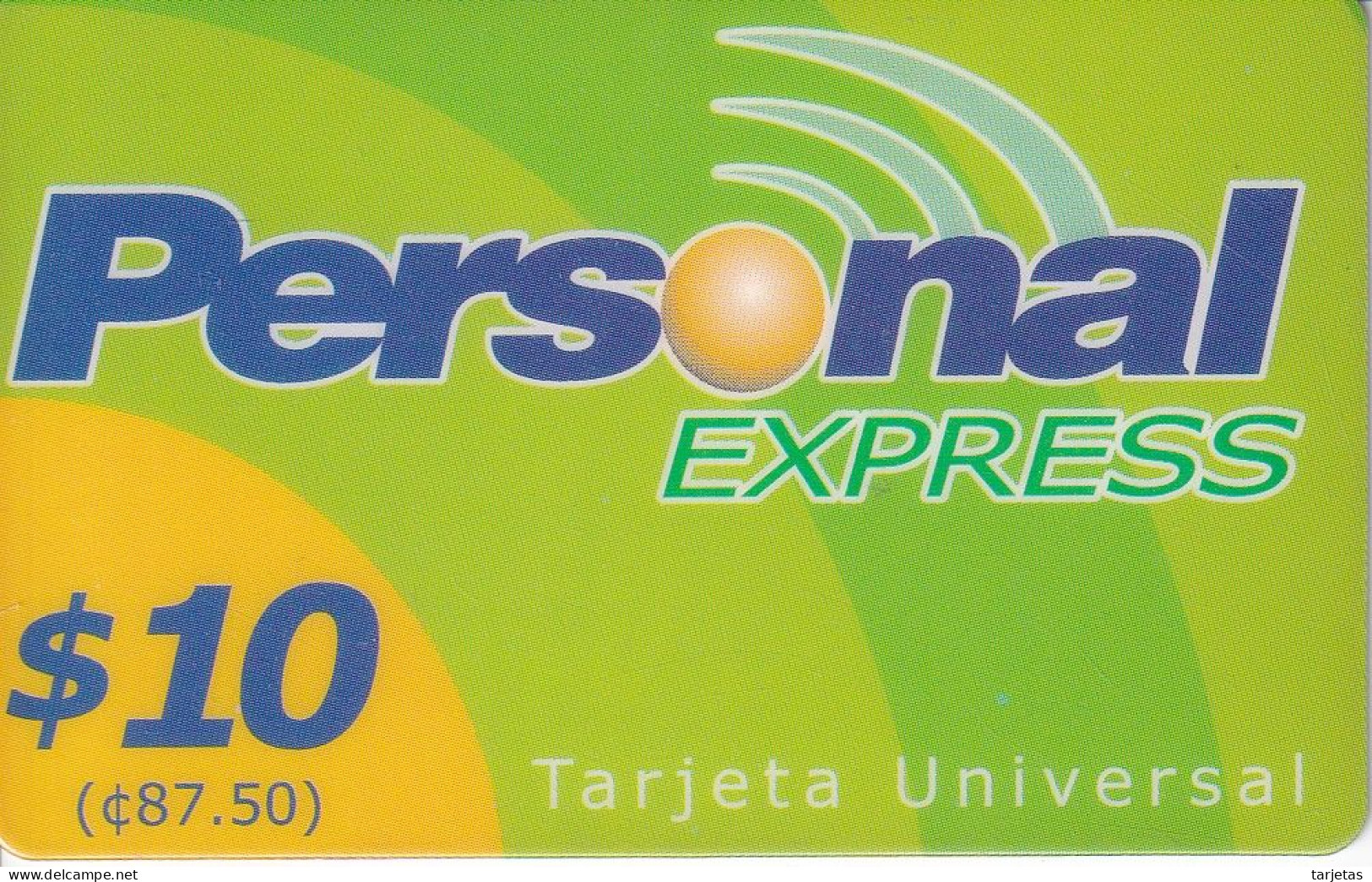 TARJETA DE EL SALVADOR DE PERSONAL EXPRESS $10 - Salvador