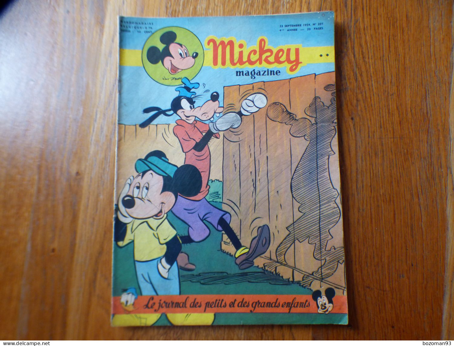 JOURNAL MICKEY BELGE N° 207  Du 23/09/1954  COVER  MICKEY - Journal De Mickey