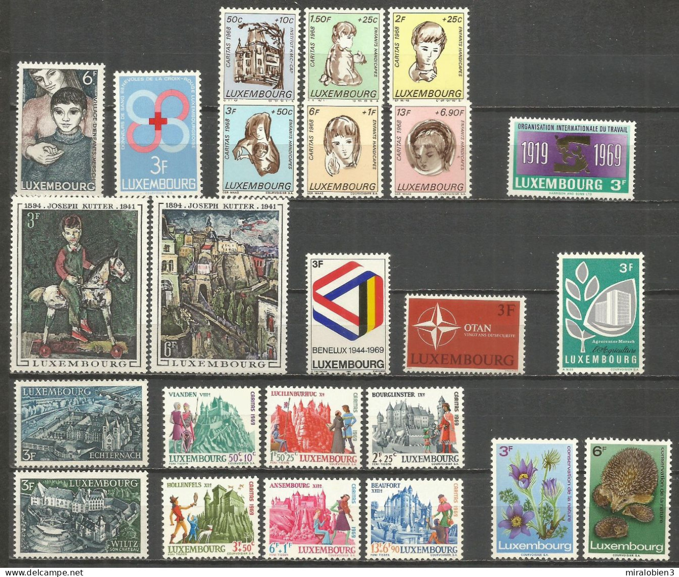 LUXEMBURGO 1961-1970 GRAN CONJUNTO ** SERIES COMPLETAS SIN FIJASELLOS EN COLECCION ALTO VALOR DE CATALOGO - Neufs