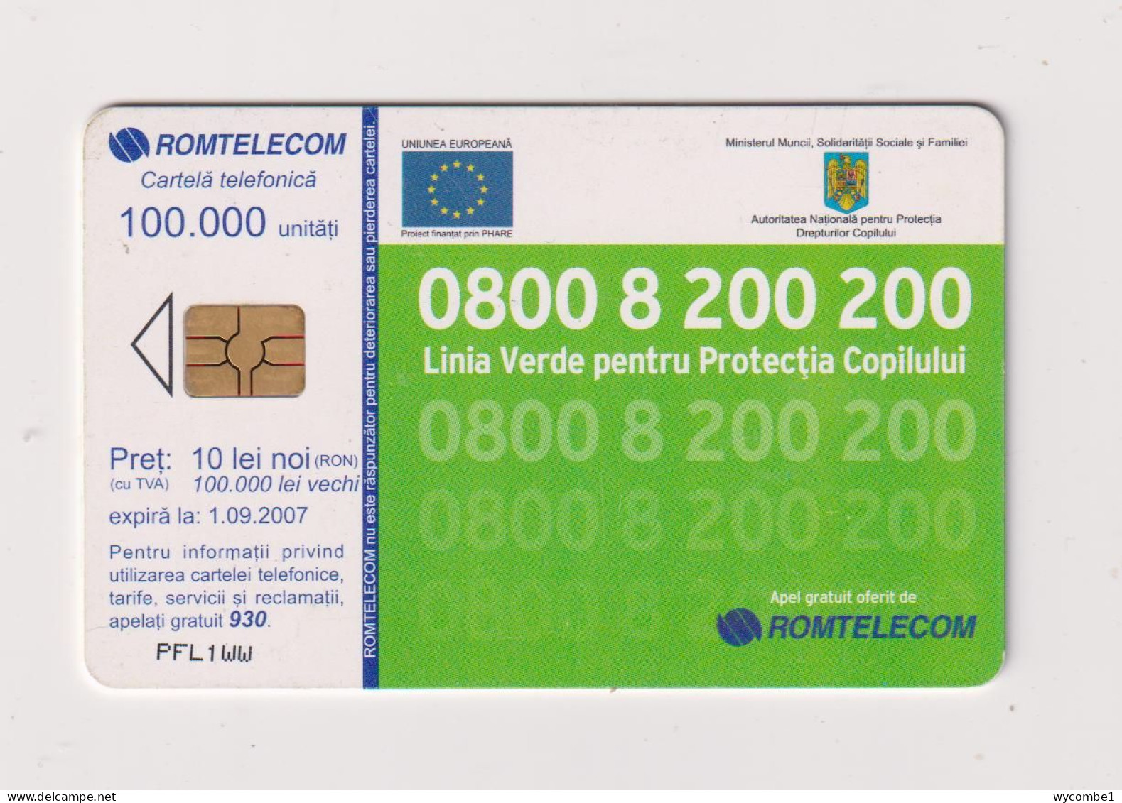 ROMANIA - Child Protection Chip  Phonecard - Rumania