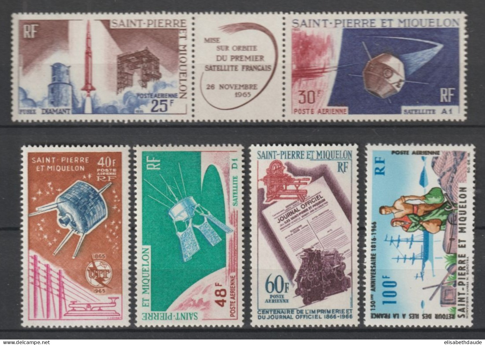 1965+ 1966 - SPM - ANNEE COMPLETE AVEC POSTE AERIENNE * MLH - COTE = 92.2 EUR. - Années Complètes