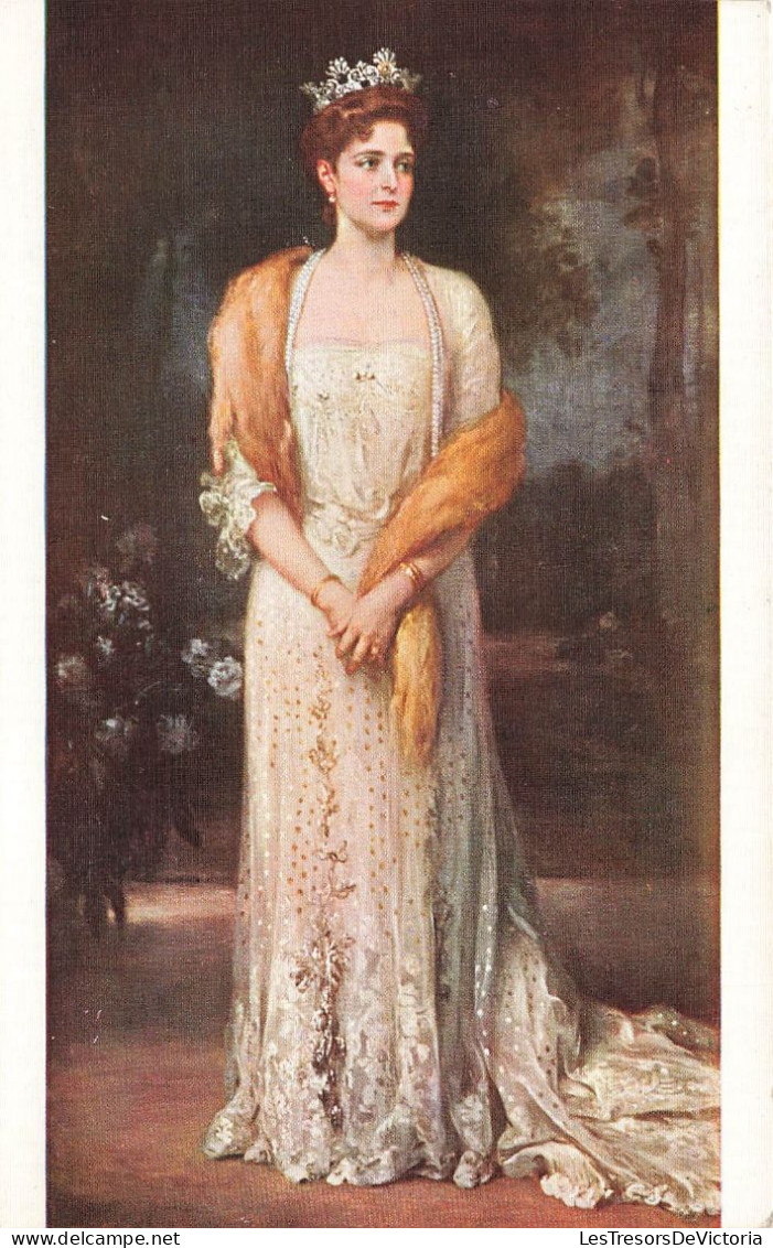 FANTAISIES - Femmes - Femme - Couronne - En Robe Longue - Colorisé - Carte Postale Ancienne - Women