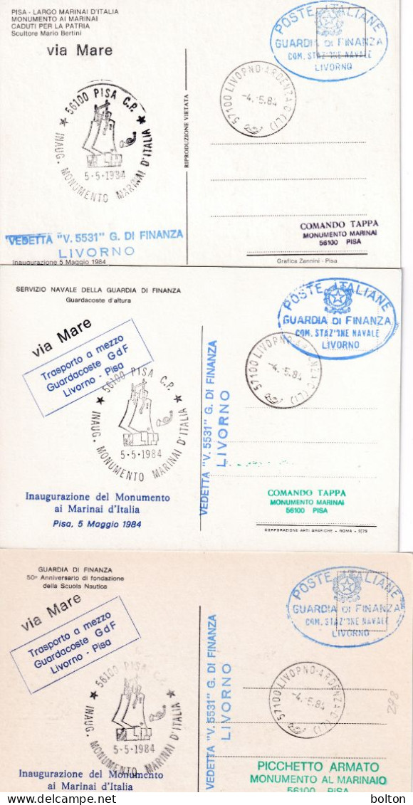 1984 N. Cartoline Usate In Franchigia Per L'inaugurazione Del Monumento Ai Marinai D'italia - 1961-70: Poststempel