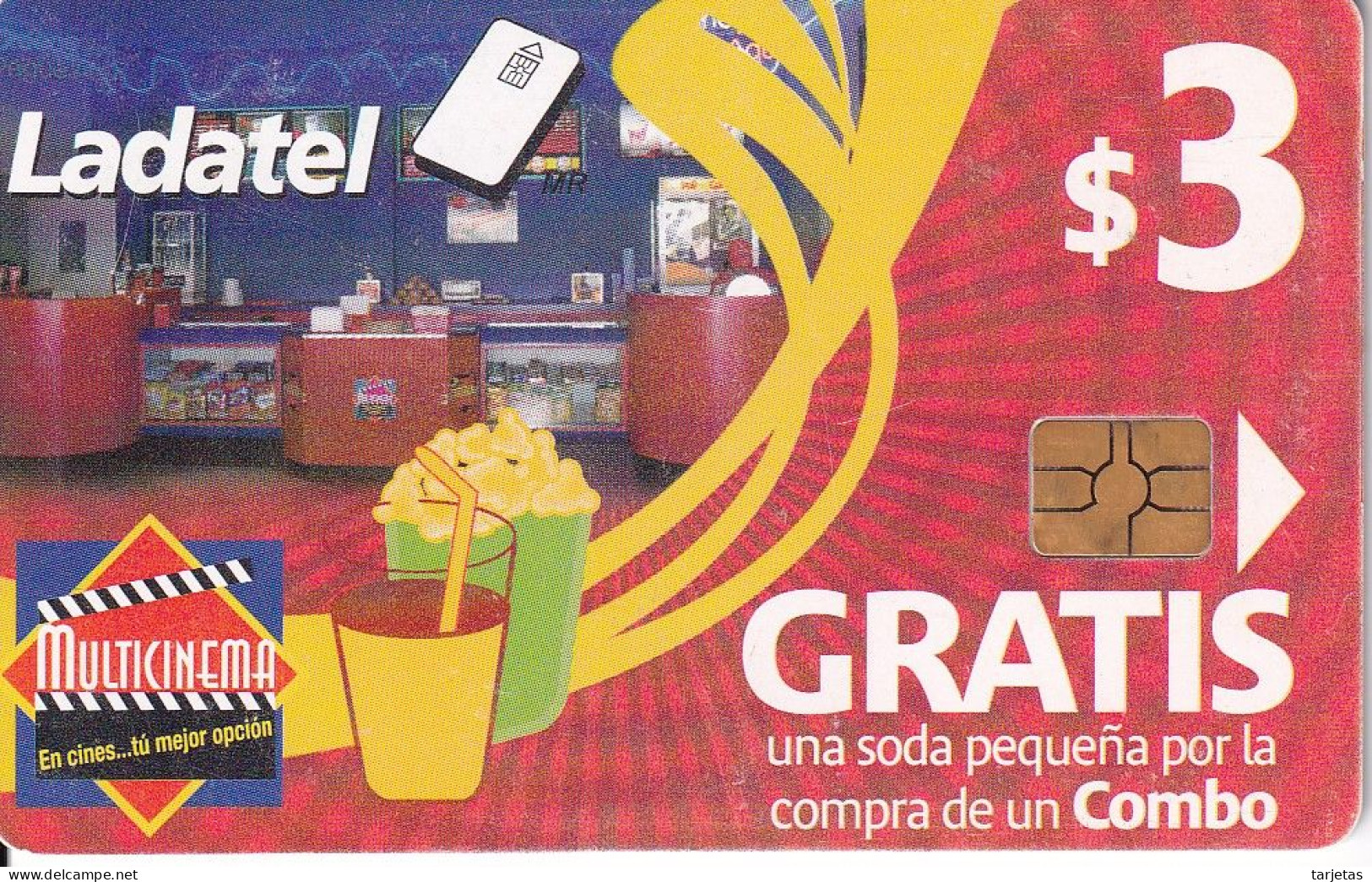 TARJETA DE EL SALVADOR DE $3 DE MULTICINEMA - El Salvador