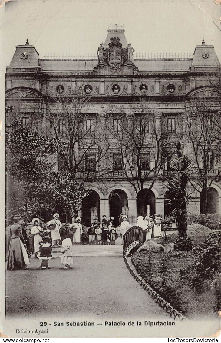 ESPAGNE - San Sebastian - Placio De La Diputacion - Animé - Carte Postale Ancienne - Guipúzcoa (San Sebastián)