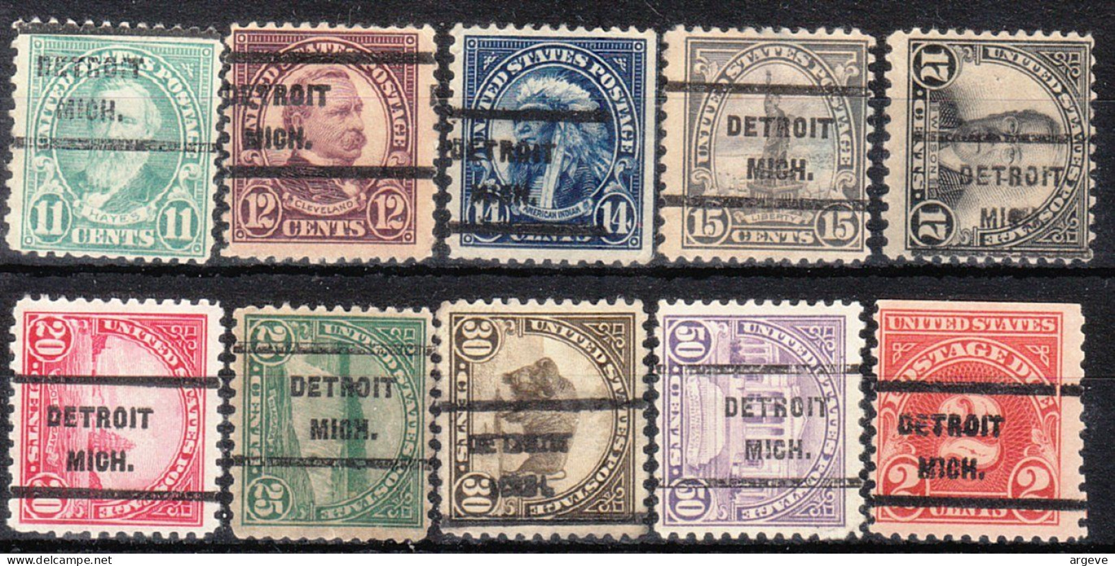 USA Precancel Vorausentwertungen Preo Locals Michigan, Detroit 236,  10 Diff. Perf. 11x11 - Precancels