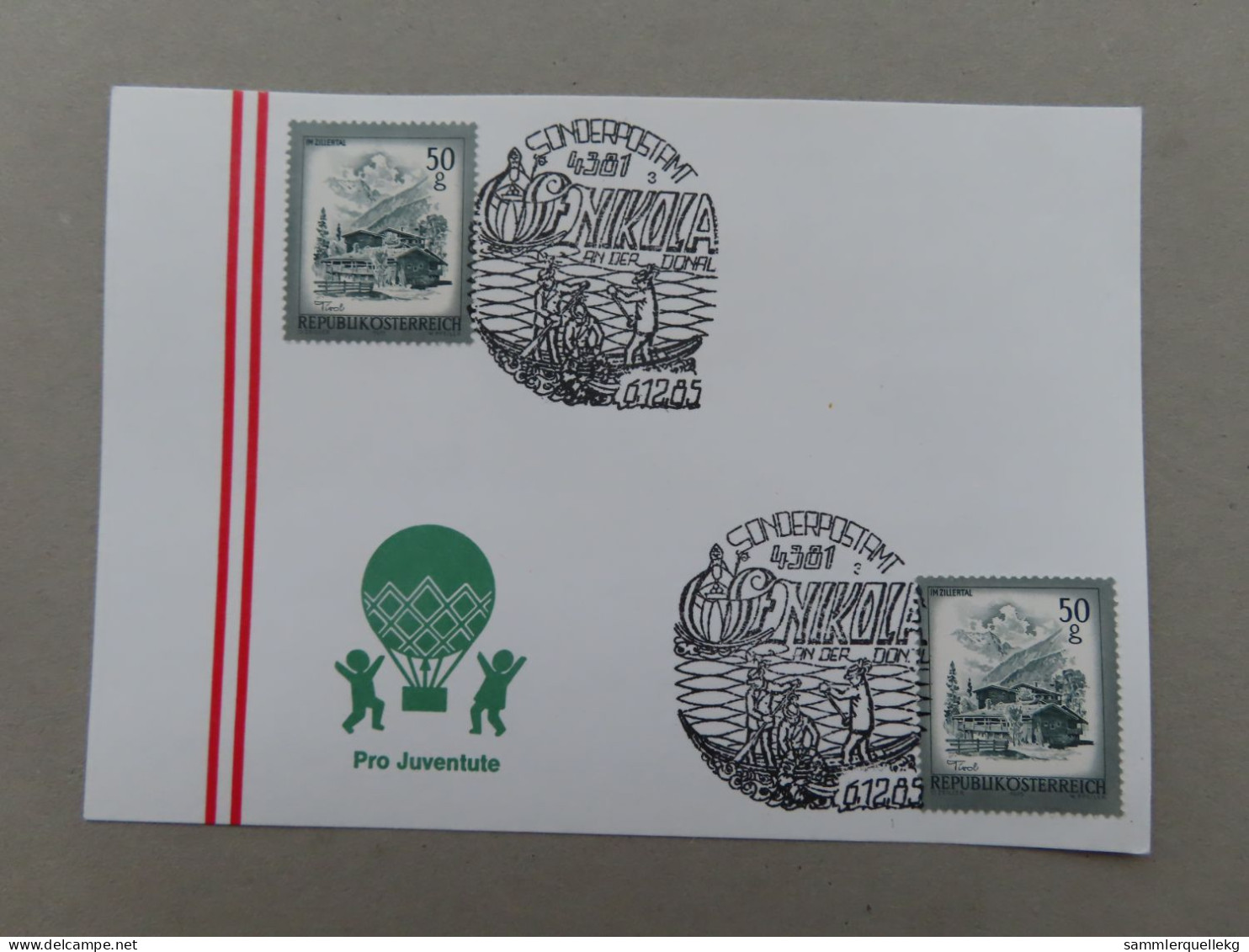 Österreich Pro Juventute - Mit Sonderstempel 6. 12. 1985 St. Nikola An Der Donau, Sonderpostamt (Nr.1051) - Otros & Sin Clasificación