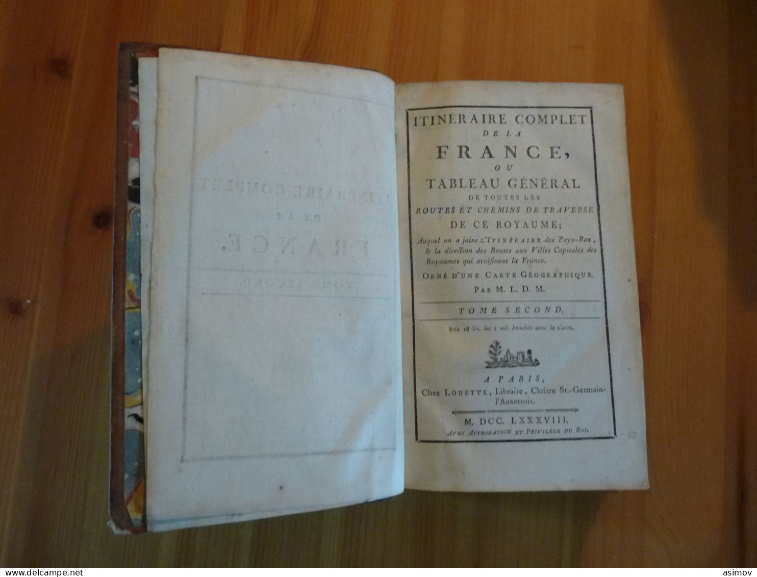 Itinéraire Complet De La France 1788 Tome 2 - 1701-1800