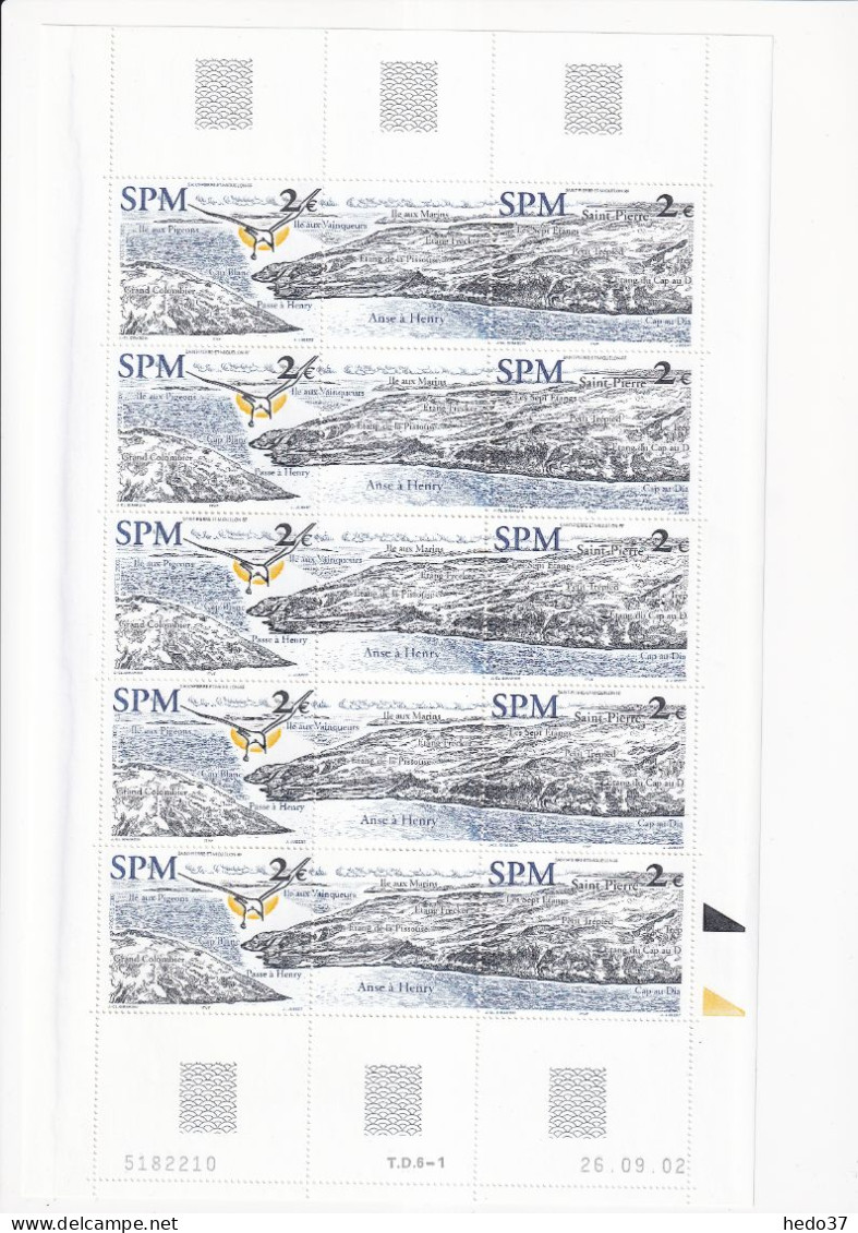 St Pierre et Miquelon ensemble de timbres en feuilles - 50% sous faciale - neufs ** sans charnière - TB