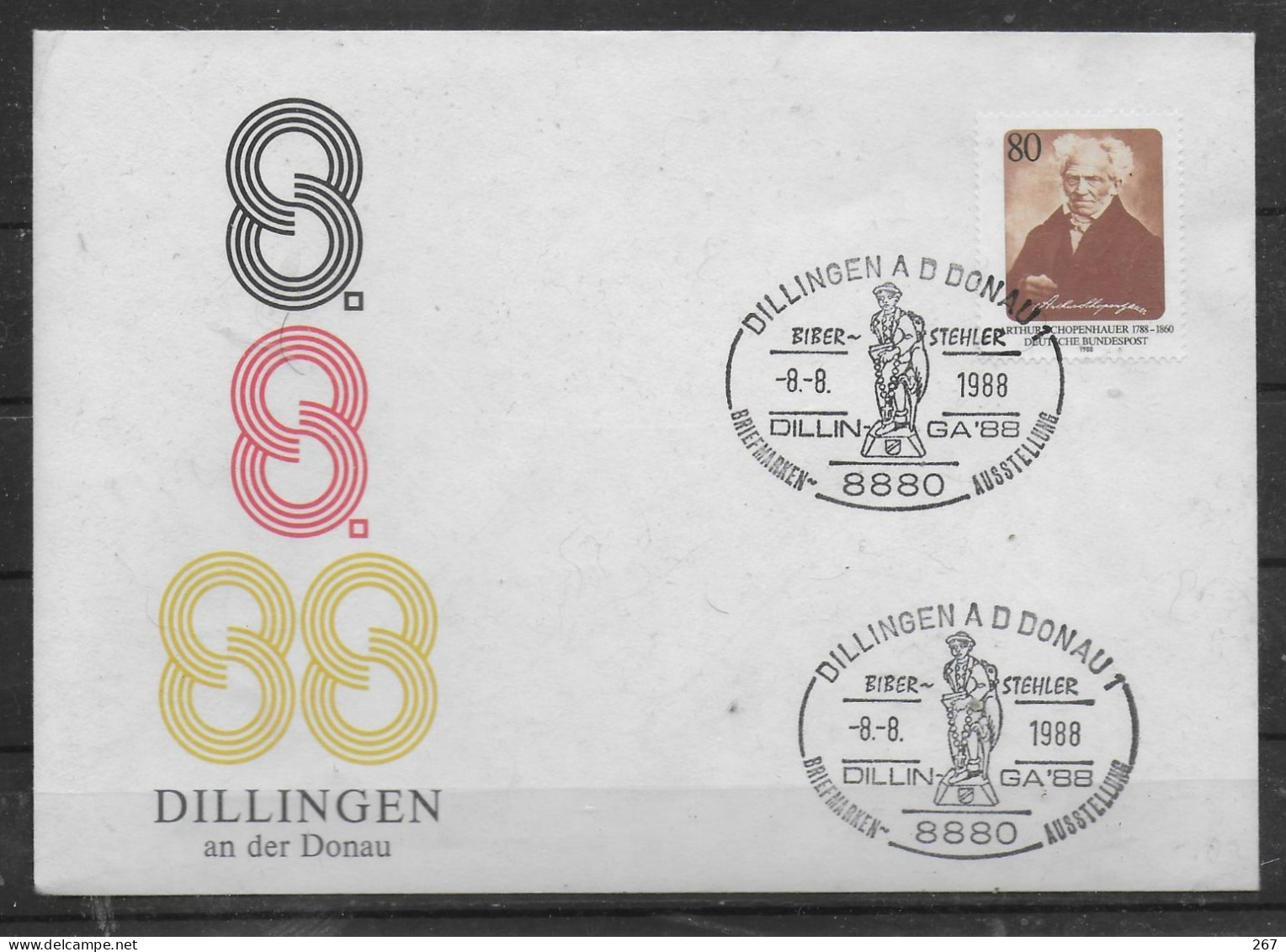 ALLEMAGNE  Lettre 1988 Dillingen Biber Stehler - Covers & Documents