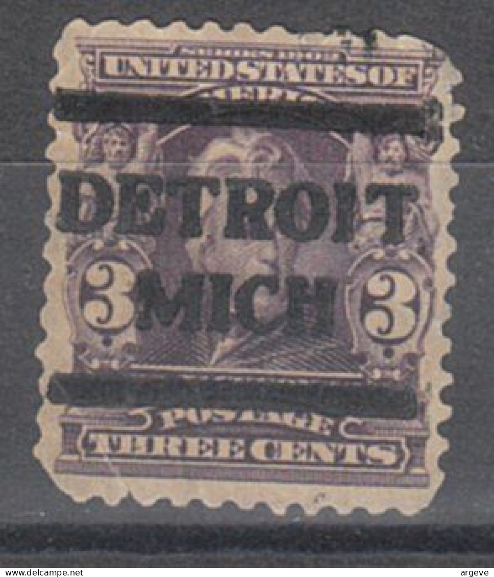 USA Precancel Vorausentwertungen Preo Locals Michigan, Detroit 302-L-1 E, Stamp Defect - Preobliterati