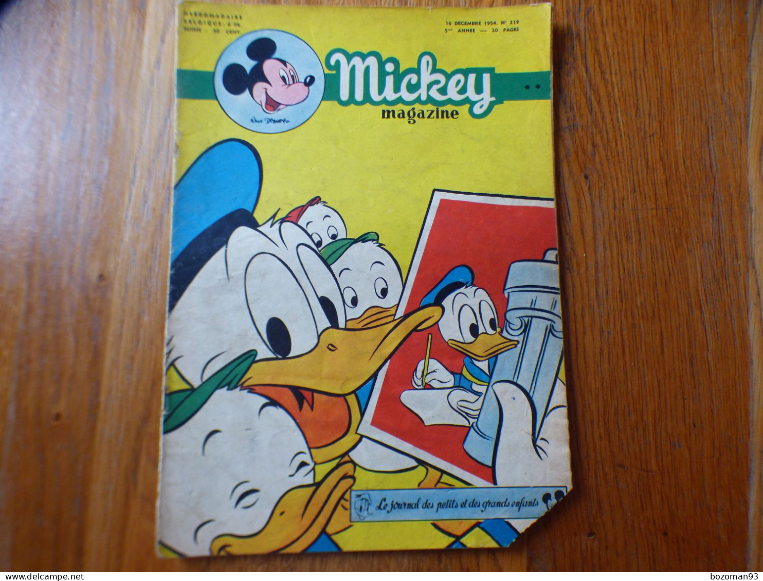JOURNAL MICKEY BELGE N° 219  Du 16/12/1954  COVER  DONALD  RIRI FIFI ET LOULOU - Journal De Mickey