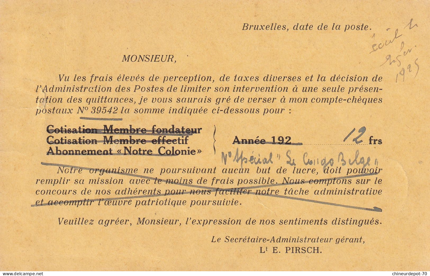 Office Belge De Colonisation Au Congo  "Notre Colonie" - Enveloppes