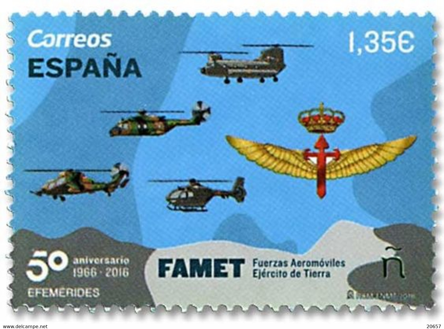 Espagne España 4974/75 Avion, Hélicoptère, Armée - Militares