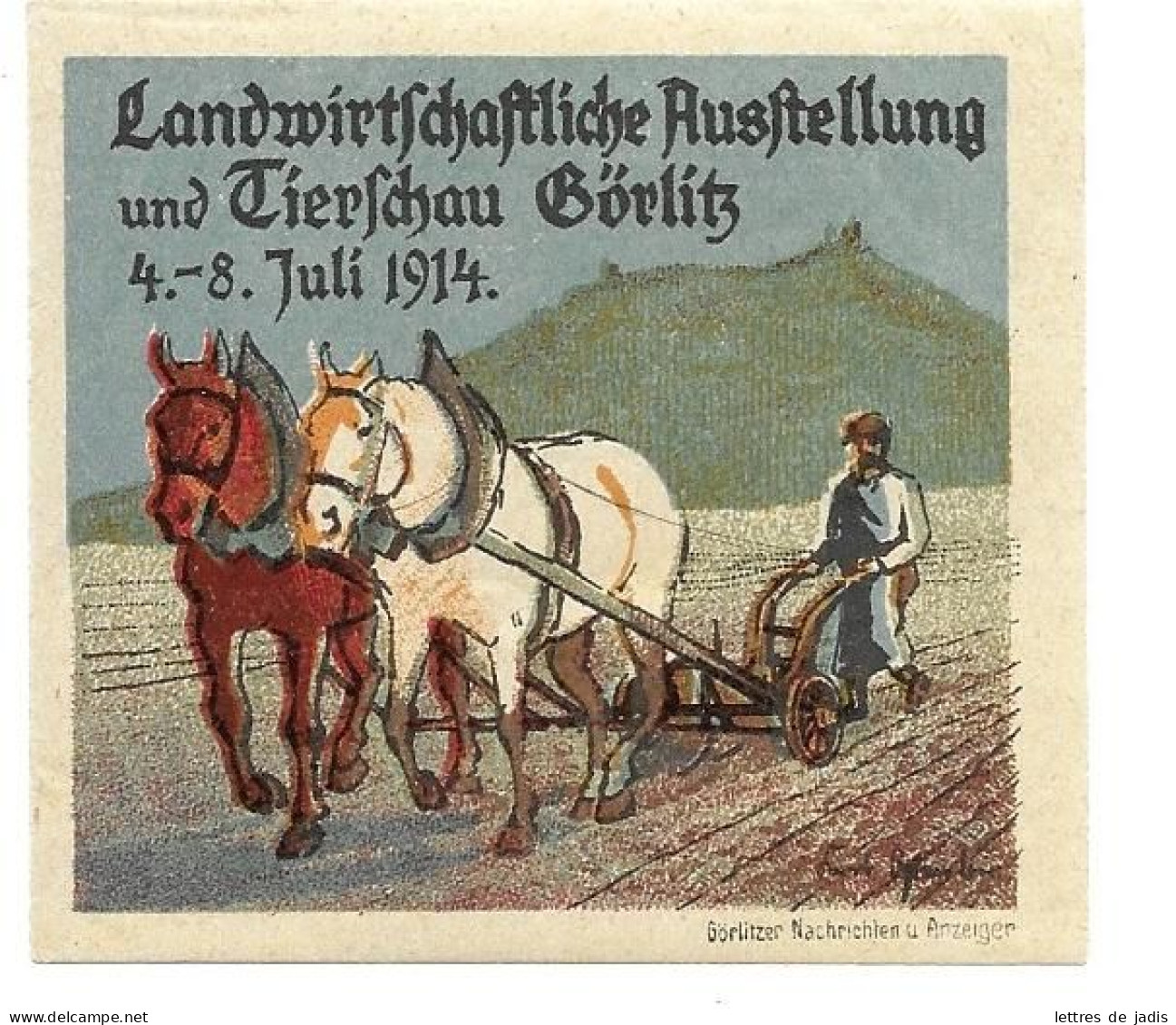 Vignette LANDWIETFDJAFLICHE GORLITZ 1914  TB - Otros & Sin Clasificación