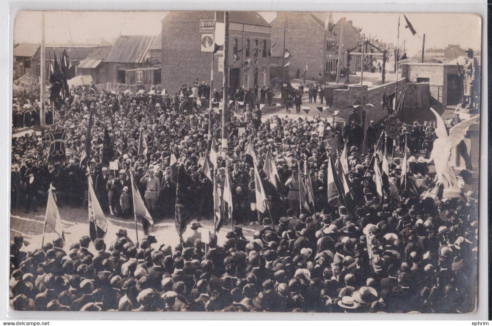 62 Biache-Saint-Vaast Carte-photo Cérémonie D'Inauguration Du Monument Aux Morts Fanfare Libre Vitry-en-Artois 1922 - Autres & Non Classés