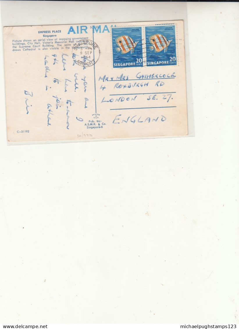 Singapore / Airmail / Airport Postmarks / Empress Place Postcards - Singapour (1959-...)