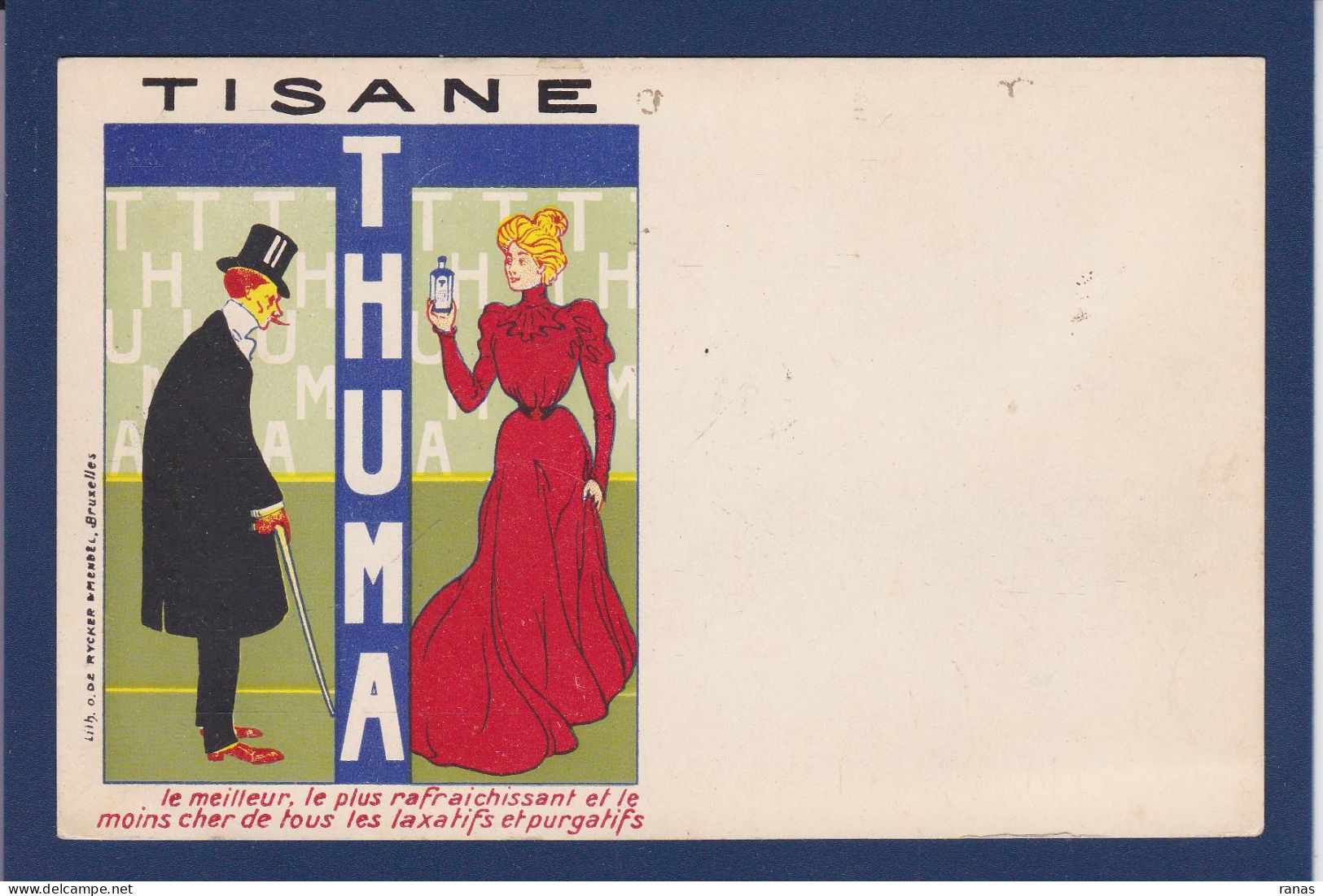 CPA Publicité Médecine Pharmacie Publicitaire Réclame Tisale THUMA Femme Woman Art Nouveau Circulée - Werbepostkarten