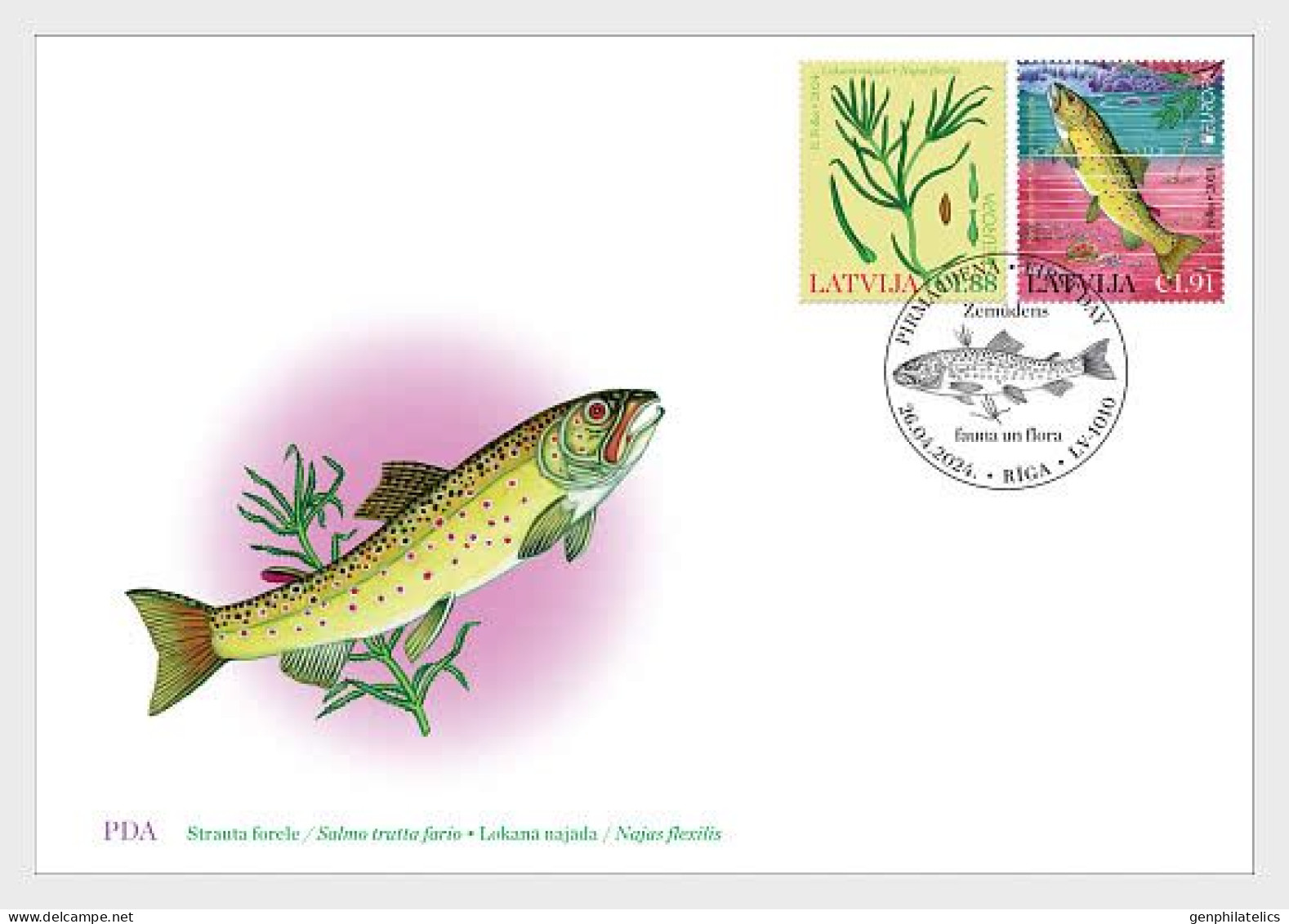 LATVIA 2024 Europa CEPT. Underwater Fauna & Flora - Fine Set FDC - Lettonia