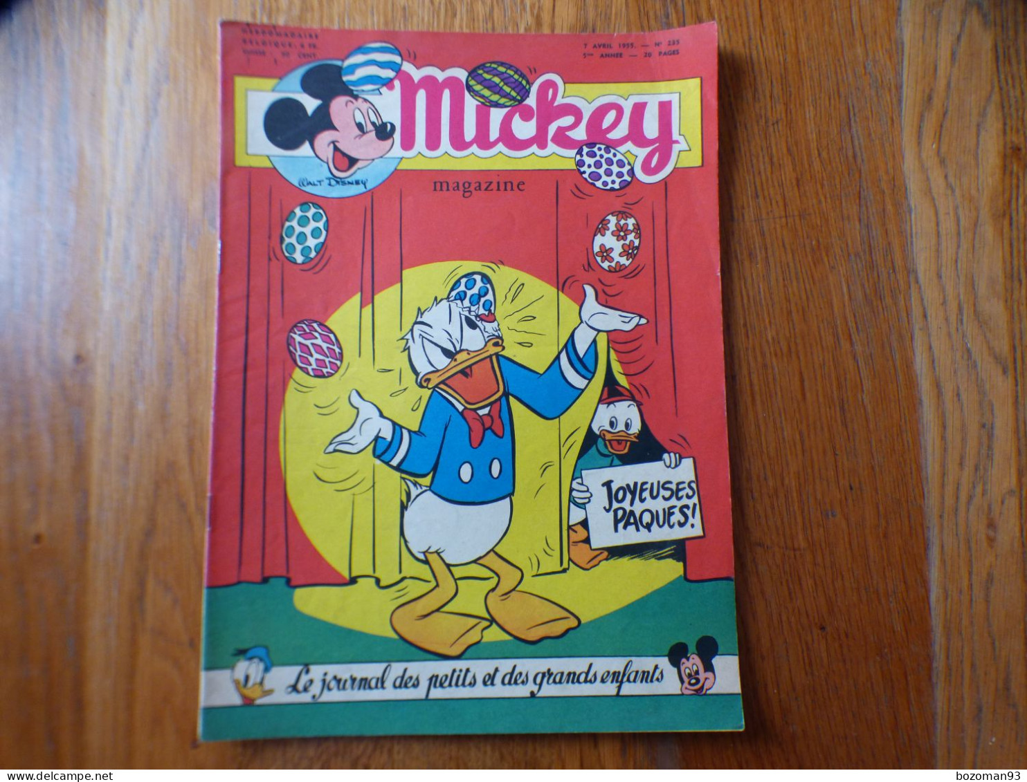 JOURNAL MICKEY BELGE N° 235 Du 07/04/1955 COVER  DONALD - Journal De Mickey
