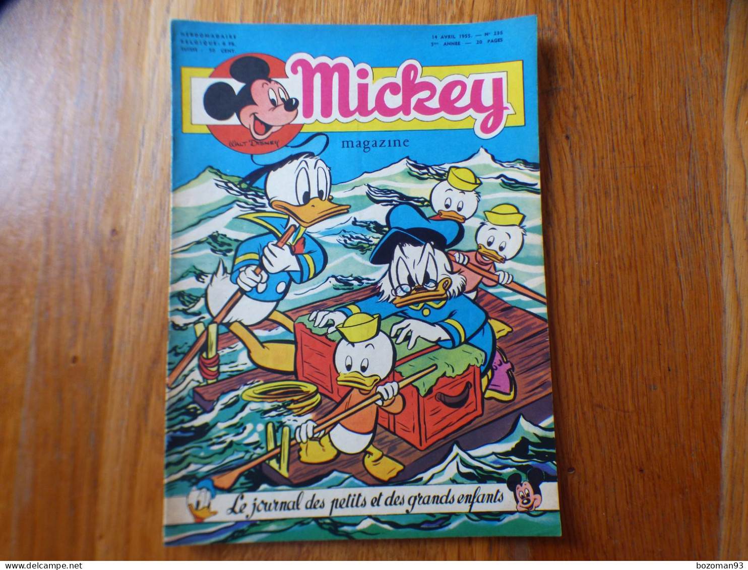 JOURNAL MICKEY BELGE N° 236 Du 14/04/1955 COVER  DONALD ET PICSOU - Journal De Mickey