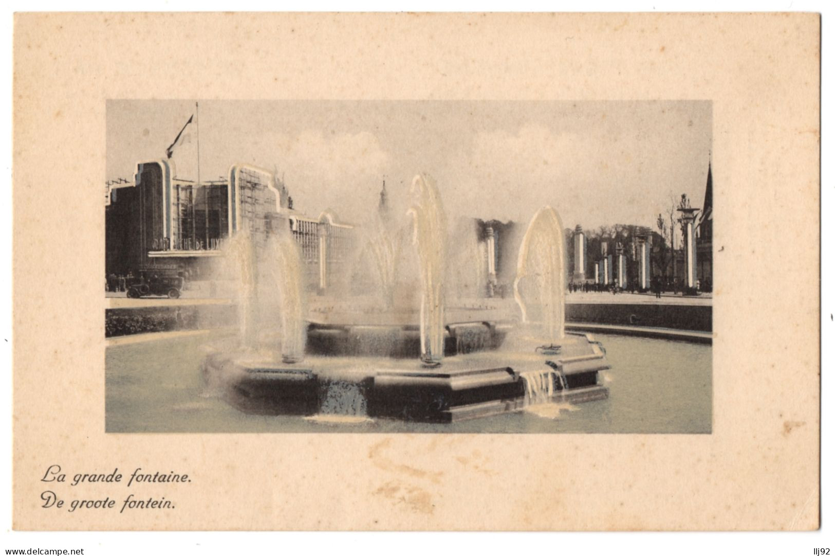 CPA Exposition De Bruxelles 1935, La Grande Fontaine - Carte Postale Lumineuse - Mostre Universali