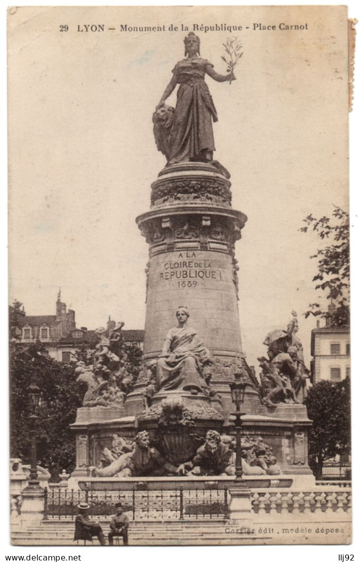 CPA 69 - LYON (Rhone) - 29. Monument De La République. Place Carnot - Ed. Carrier - Lyon 2