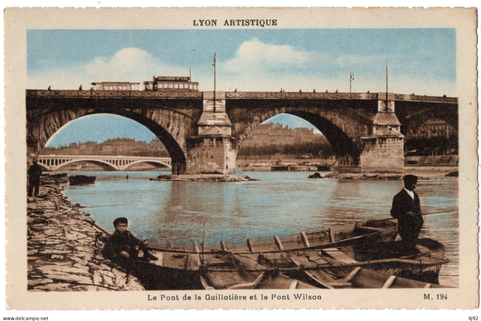 CPA 69 - LYON (Rhone) - Le Pont De La Guillotière Et Le Pont Wilson - M. 194 Lyon Artistique (petite Animation) - Otros & Sin Clasificación