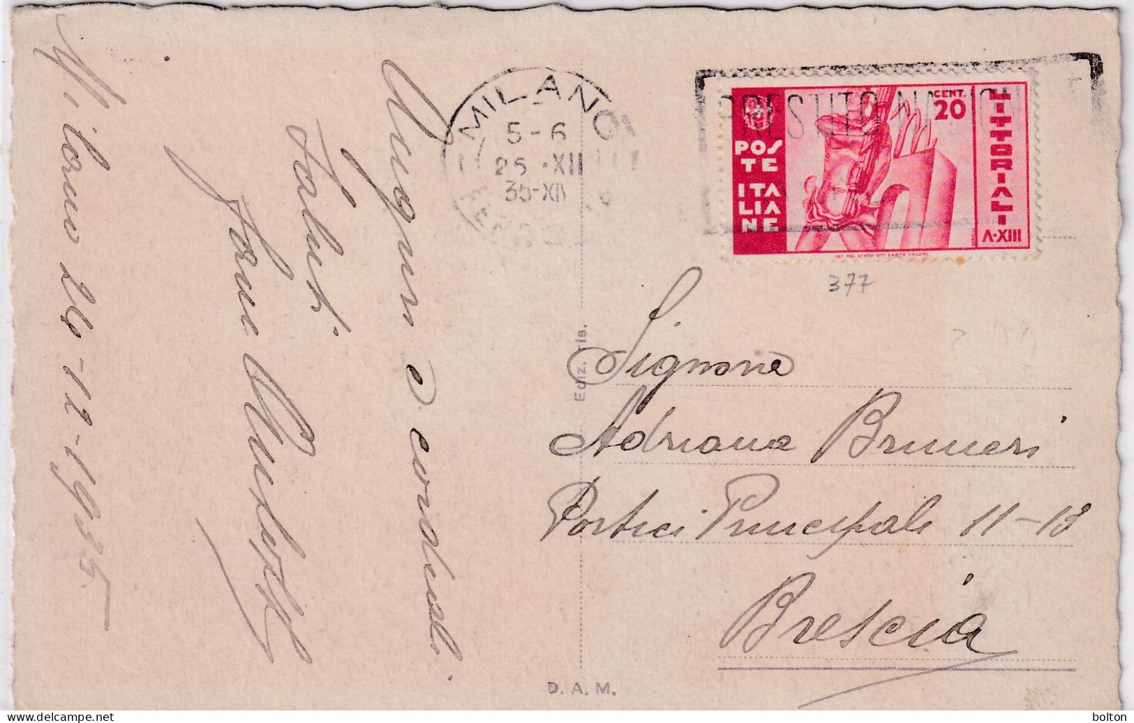 1936 Bella  Affrancata Con 20c LITTORIALI - Poststempel