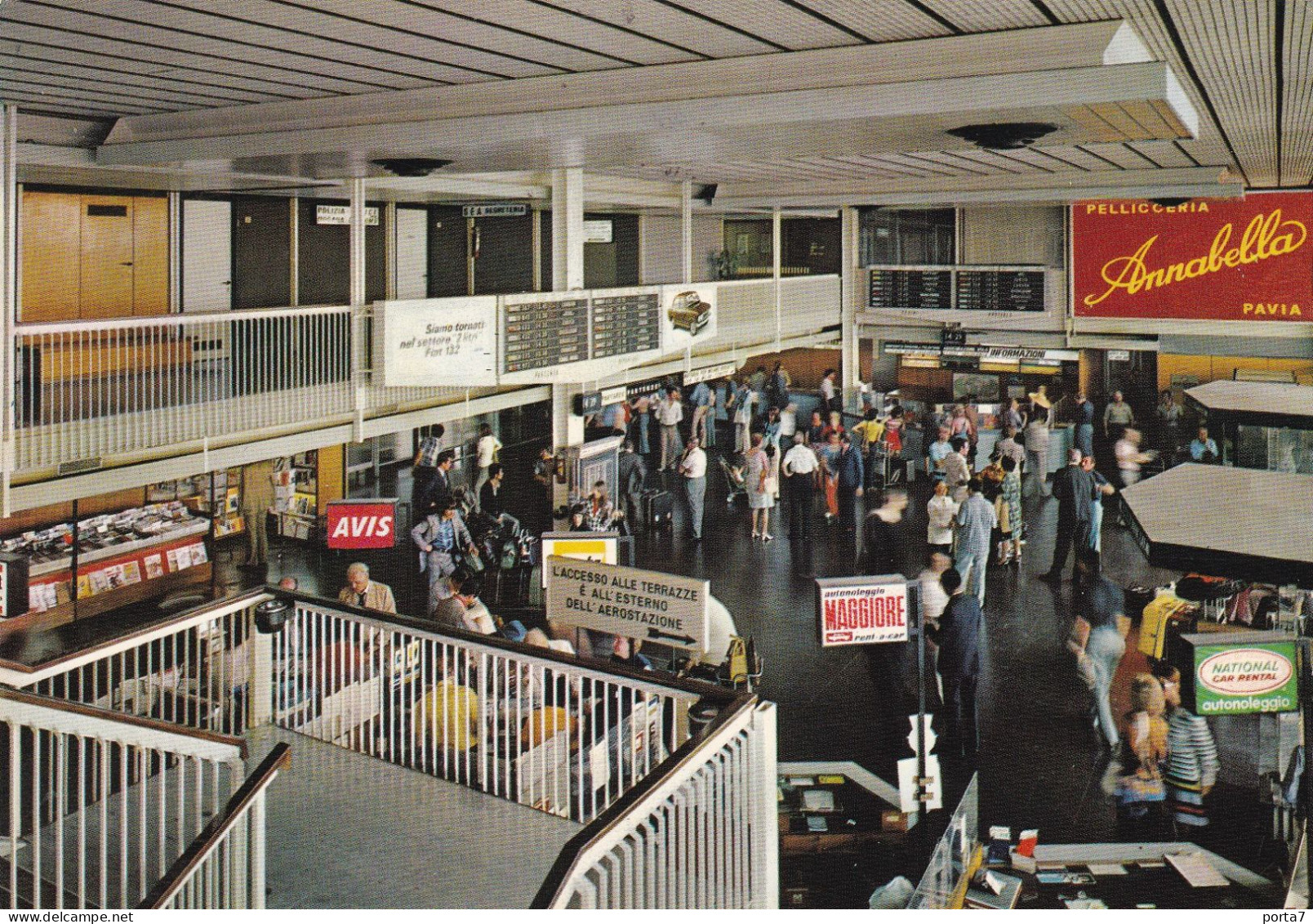 AEROPORTO  "  MILANO LINATE "  - SALA VOLI INTERNAZIONALI  - VIAGGIATA 1974 - Aerodrome