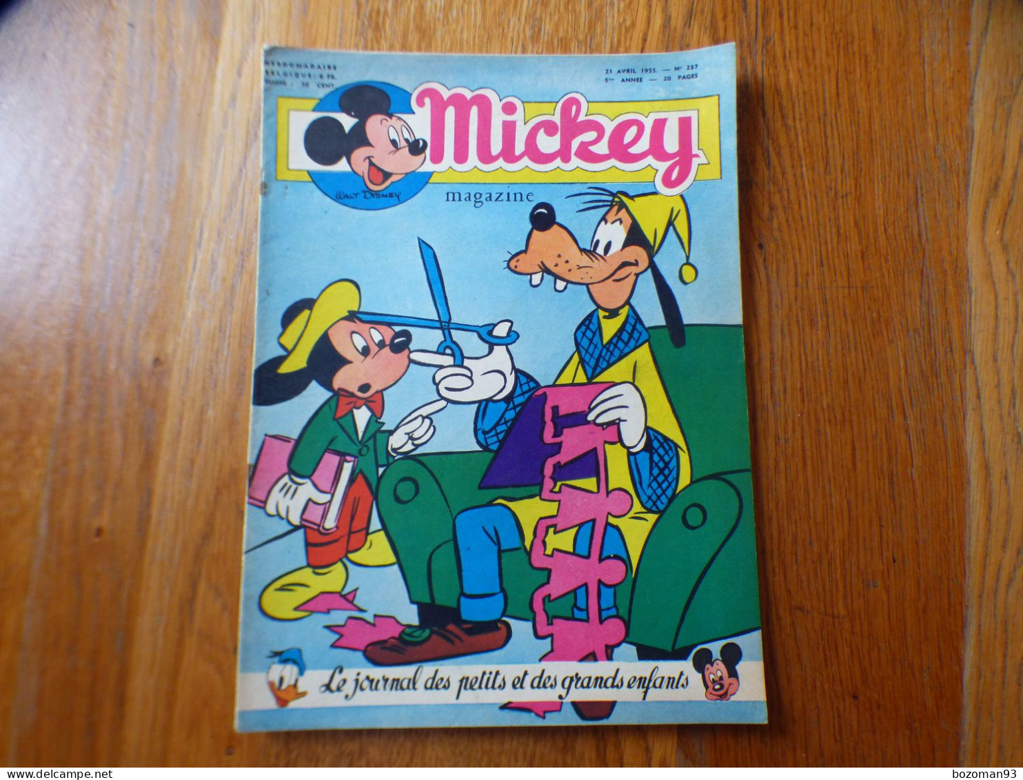 JOURNAL MICKEY BELGE N° 237 Du 21/04/1955 COVER  MICKEY ET GOOFY - Journal De Mickey