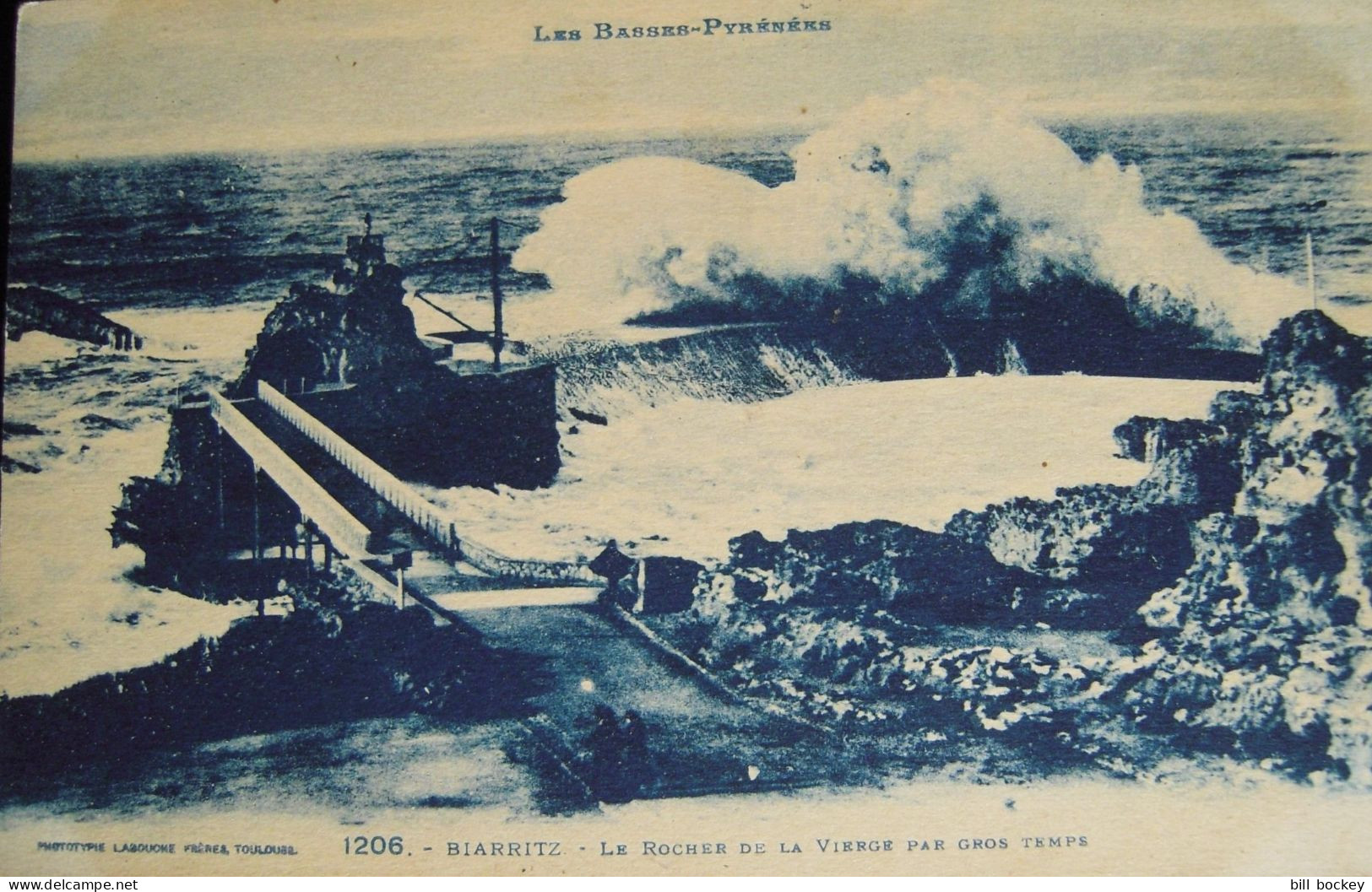 CPA Années 1920 BIARRITZ La Tempête Le Rocher De La Vierge - Labouche éditeur -  Bayonne Hendaye  TBE - Biarritz