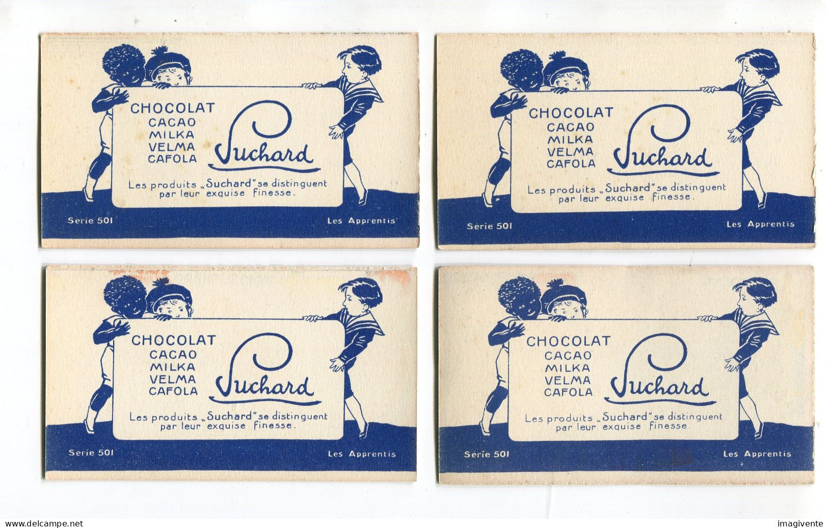 Lot De 4 Chromos Chocolat SUCHARD Series 501 Les Apprentis - Suchard