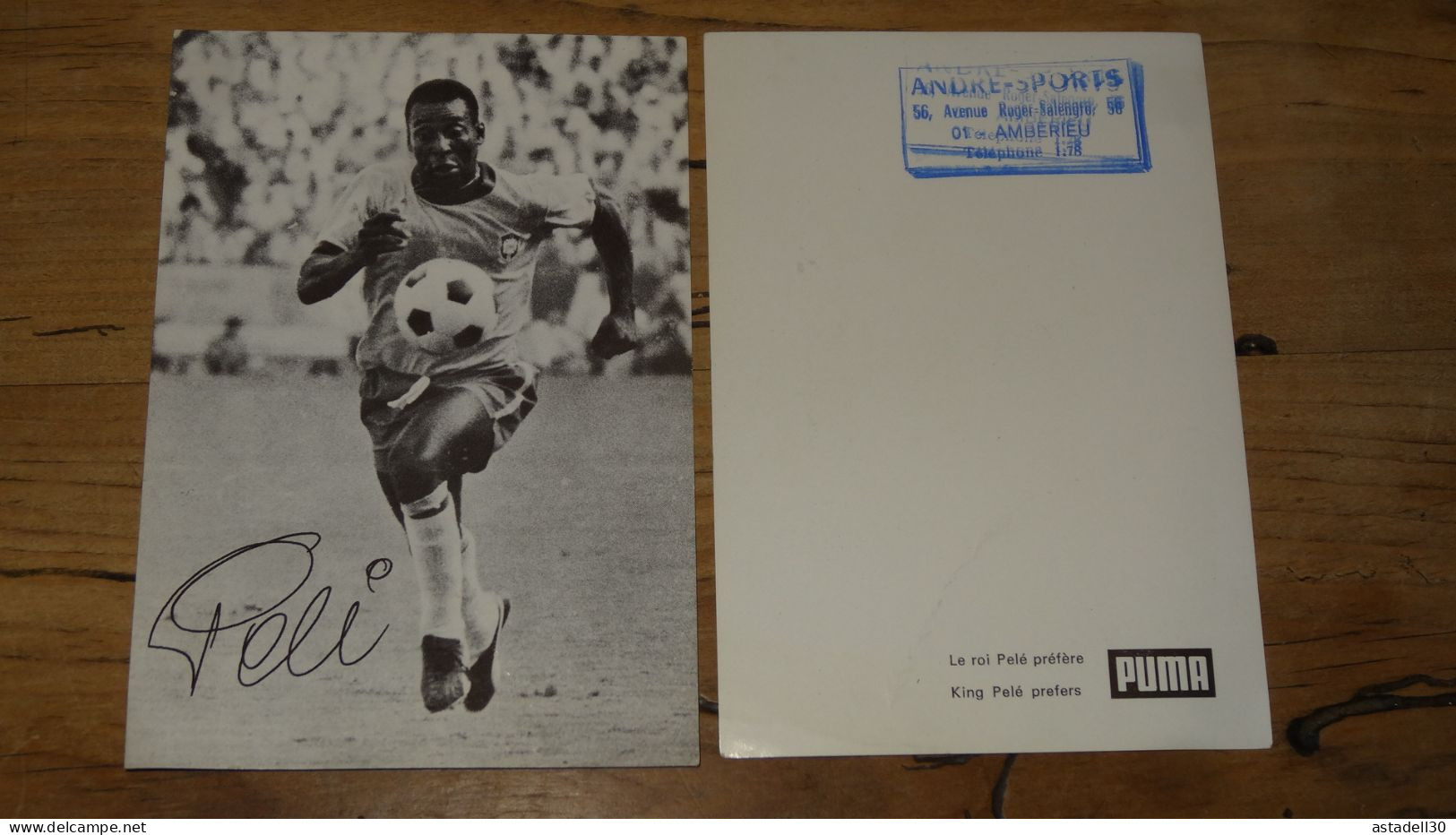 Football : Le Roi PELE , Pub PUMA, Dedicace Imprimée ................ BD........G-1344d - Football