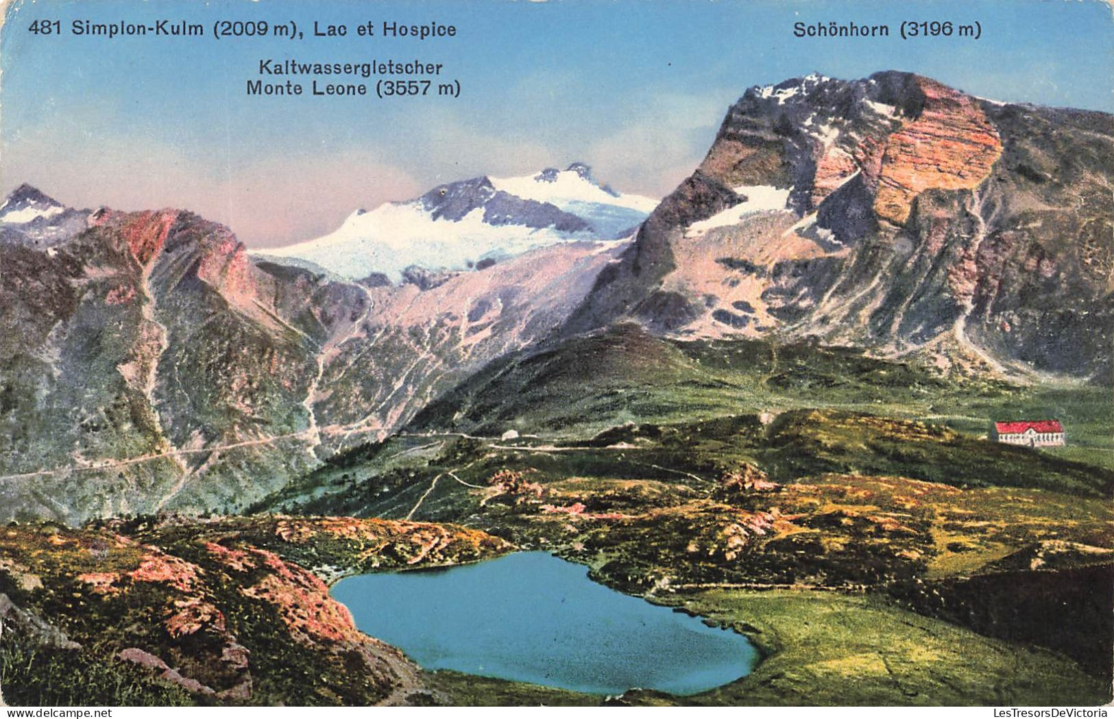 SUISSE - Simplon Kulm - Lac Et Gospice - Monte Leone - Schönhorn - Colorisé - Carte Postale Ancienne - Simplon