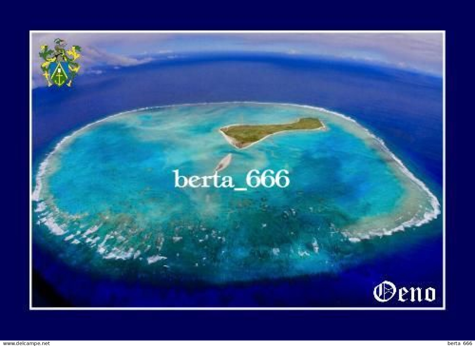 Pitcairn Islands Oeno Island Aerial View New Postcard - Islas Pitcairn