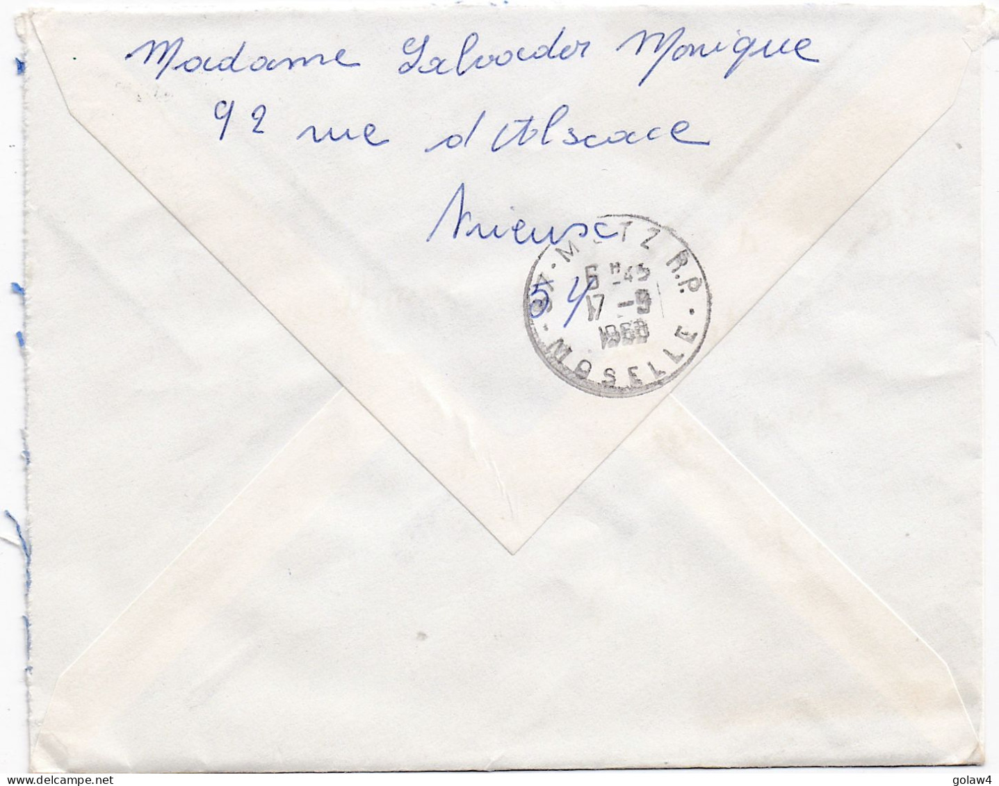 36875# LETTRE FRANCHISE POSTALE RECOMMANDE Obl 54 TRIEUX MEURTHE ET MOSELLE 1968 METZ MOSELLE - 1961-....